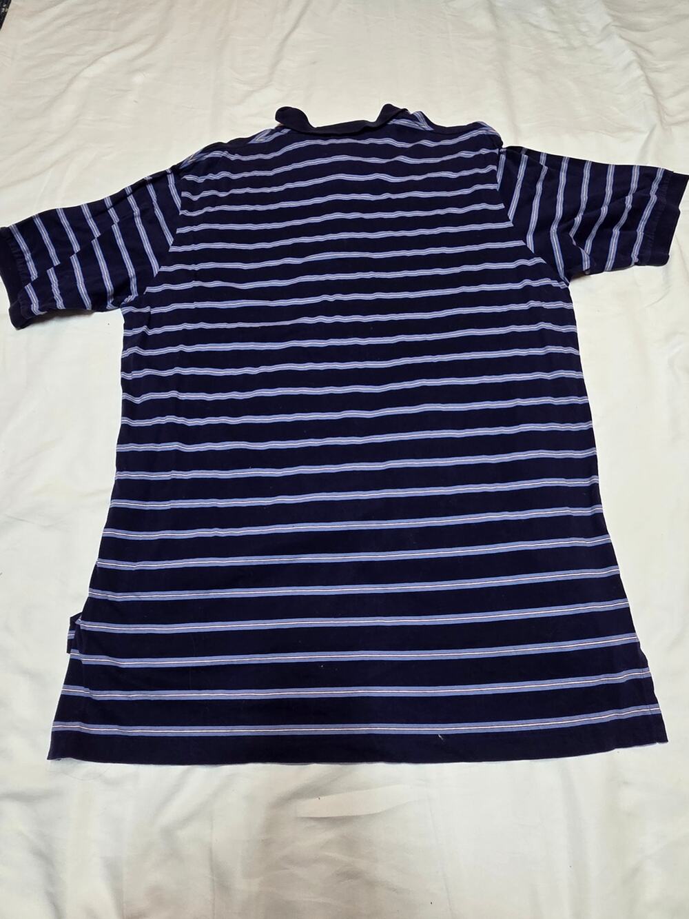 Men's Navy Blue Striped Polo Shirt